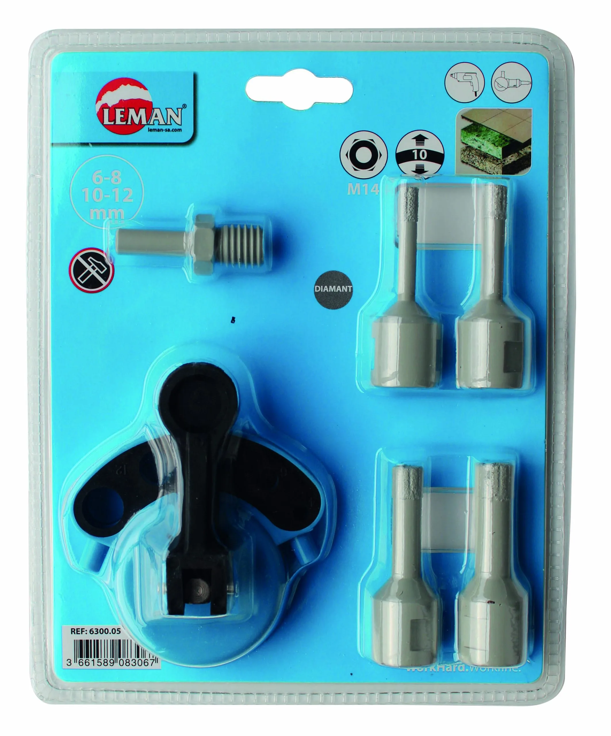 Leman - Lot De 4 Trépans Diamanté M14 Pour Grès Cerame