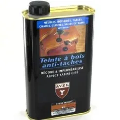 AVEL - Teinte à Bois Anti-taches Décore Et Imperméabilise Aspect Satiné Ciré 500 Ml (Chêne Clair)