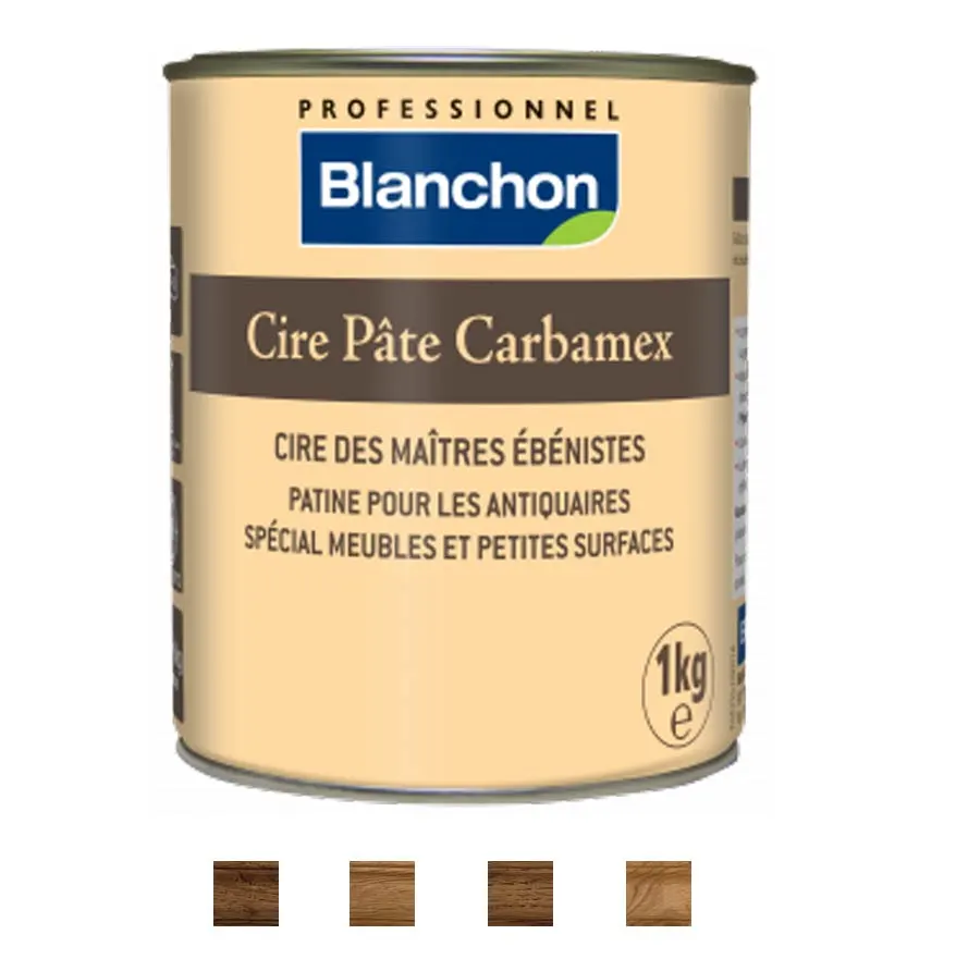 BLANCHON - Cire Pâte Carbamex - Patine Spéciale Meubles Et Petites Surfaces - 4 Teintes - 400g / 1 Kg