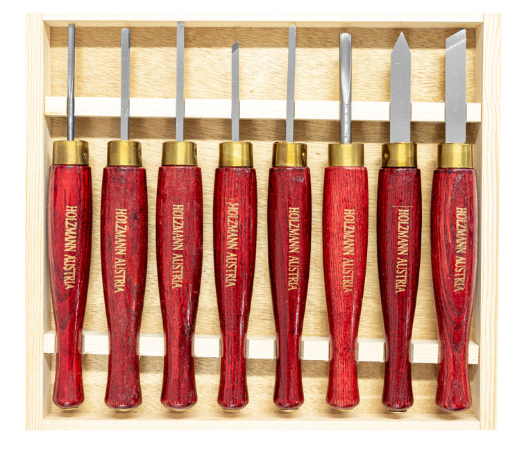 HOLZMANN - HM8TLG Coffret De 8 Outils De Tournage Acier HSS