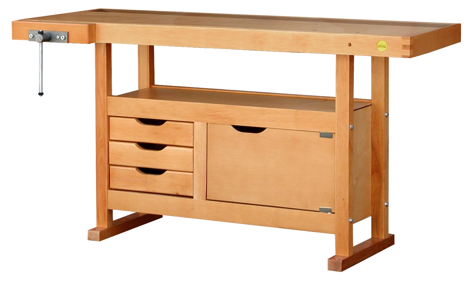 OUTIFRANCE - 0013143 Établi Bois à Caisson - 1500x500 Mm - 1 Porte / 3 Tiroirs