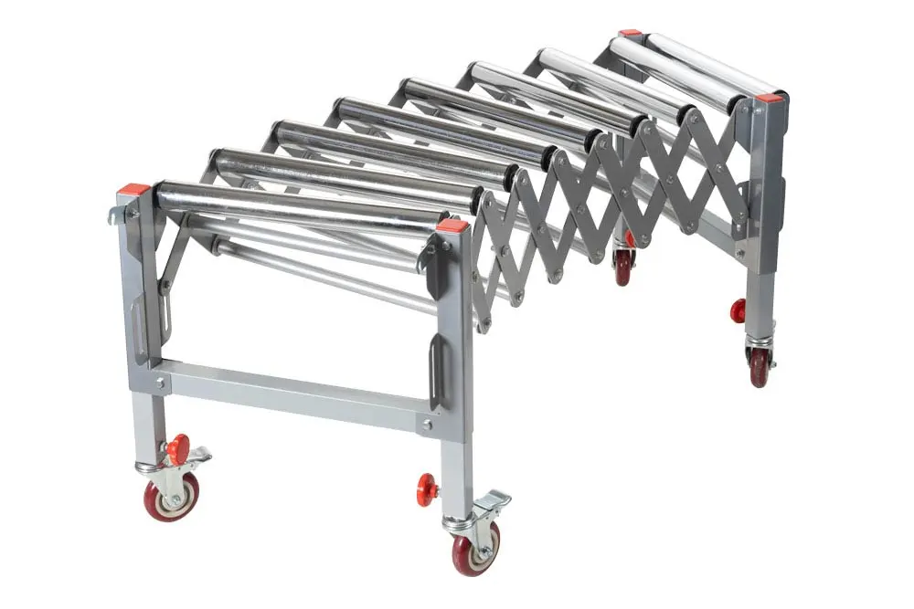 HOLZMANN - RB9A - Convoyeur à Rouleaux Extensible 500 à 1400 Mm - Largeur 500 Mm - Charge 130 Kg