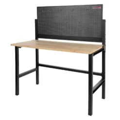 HOLZMANN - WB142FOLD Etabli Métallique De Travail Pliable Avec Plateau En Bois Sapin 1197 X 600 Mm