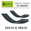 ZIPPER- Kit De 2 Courroies De Rechange Pour Dégau-Rabot ZI-HB305 - 220 Mm J4 & 280 Mm J5