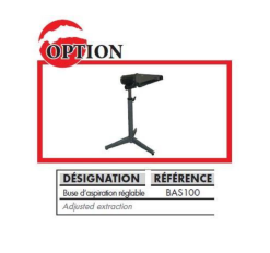 LEMAN - BAS100 Buse D'aspiration Réglable Sur Pied Pour Tour à Bois