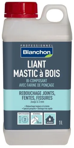 BLANCHON - Liant Mastic à Bois - Reboucheur à Teinter à La Poussière De Bois - 1L, 5L Ou 10L