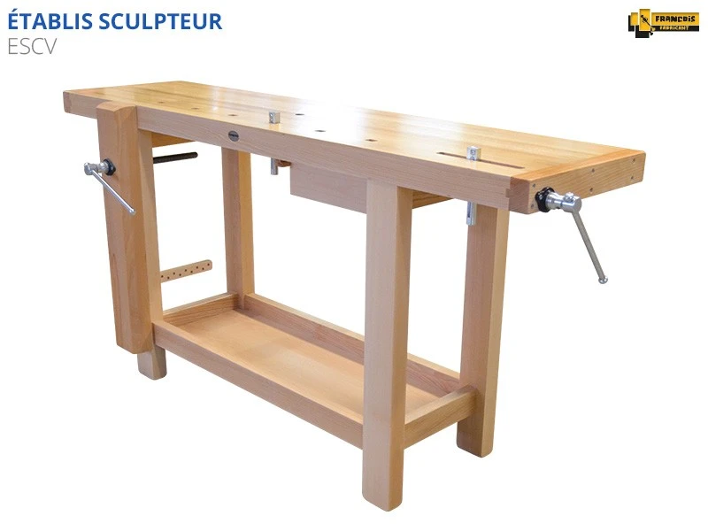 ETABLIS FRANCOIS ÉTABLIS FRANÇOIS - ESCV Établis Sculpteur / Luthier Avec Presse Avant Verticale VE24 – Image 2