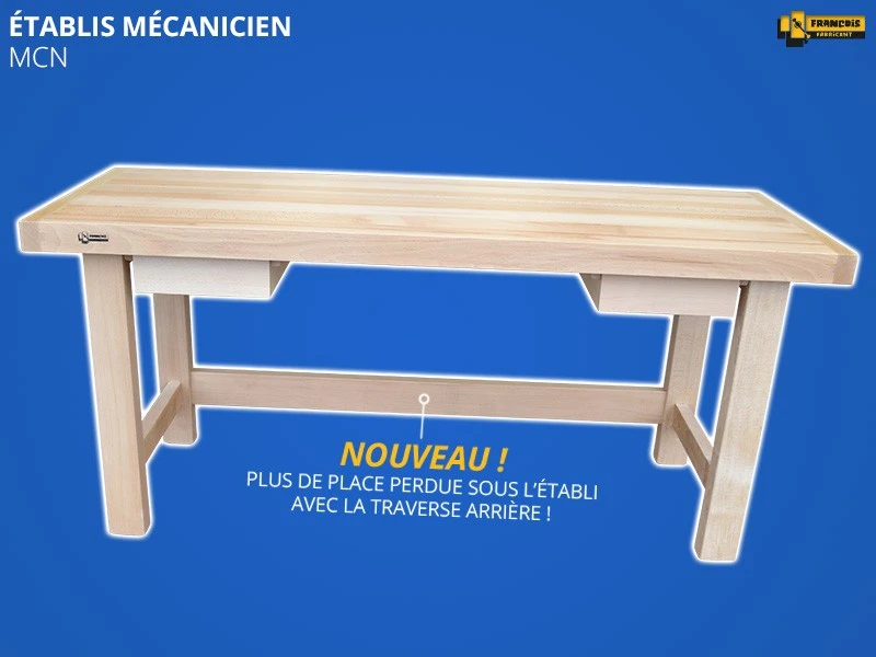 ETABLIS FRANCOIS ÉTABLIS FRANÇOIS - MCN Etabli Mécanicien De Qualité Professionnelle Avec Largeur Plateau 700 Mm Et 2 Tiroirs – Image 4