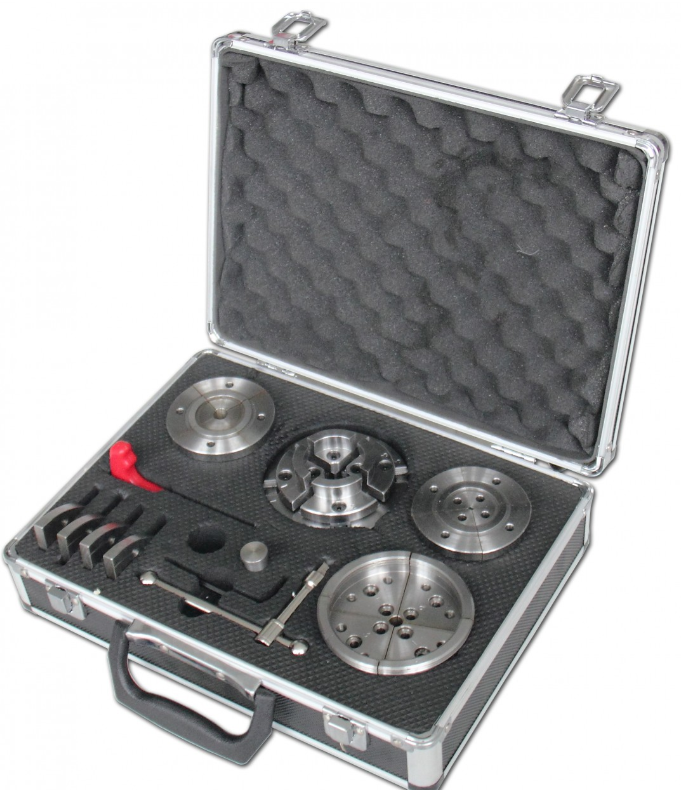 HOLZPROFI - DW-KIT-MINI Coffret Mandrin 4 Mors ø 70 Mm + Bague 1" X 8 TPI à M33 X 3,5 Mm