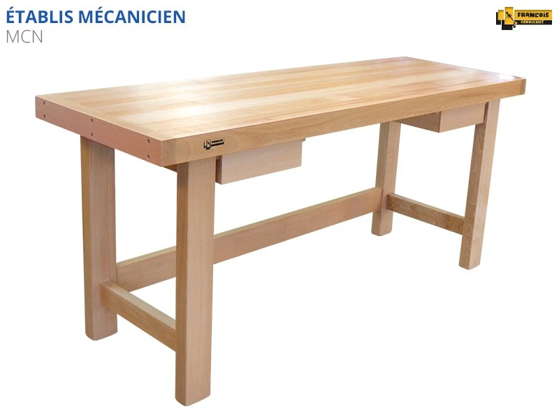 ETABLIS FRANCOIS ÉTABLIS FRANÇOIS - MCN Etabli Mécanicien De Qualité Professionnelle Avec Largeur Plateau 700 Mm Et 2 Tiroirs