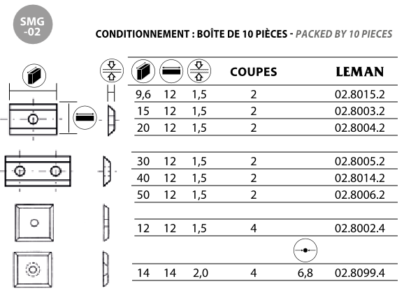 LEMAN Plaquettes Réversibles Au Carbure -35° (Boîte De 10) – Image 2